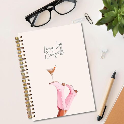 Mkijuhb Long Live Cowgirls Western Spiral Notebook 5.5x8.3 ، Martini Lovers Gifts Journal ، Southwestern Cowgirl Noteboor for Note Taking ، Western Comple Supplies in Kuwait