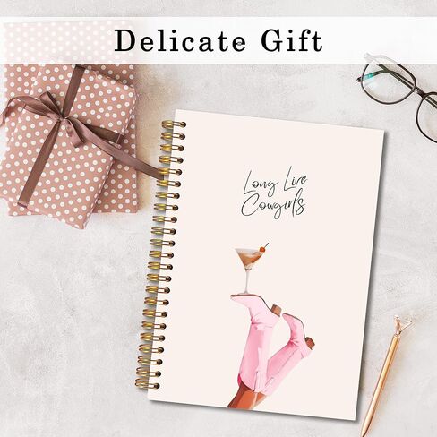 Mkijuhb Long Live Cowgirls Western Spiral Notebook 5.5x8.3 ، Martini Lovers Gifts Journal ، Southwestern Cowgirl Noteboor for Note Taking ، Western Comple Supplies in Kuwait