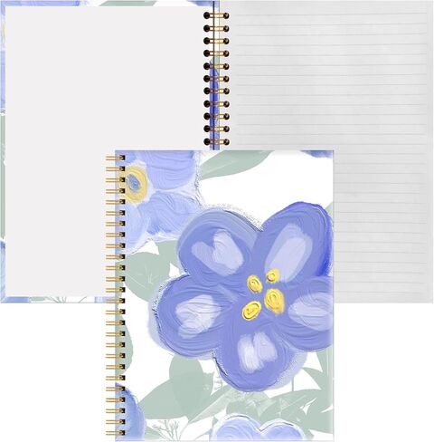 Spiral Notebook A5, Hardcover Journal for Women, 120 Pages Thick College Ruled Paper, Perfect for Office, School, or Home Use(Botanical floral) in Saudi Arabia