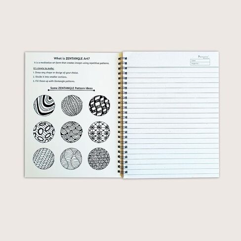 Packmate Zentangle Art, Owl Design, Spiral Notebook, (Pack of 3), Unbleached Chemical free Recycled Paper, Sustainable Product in Saudi Arabia