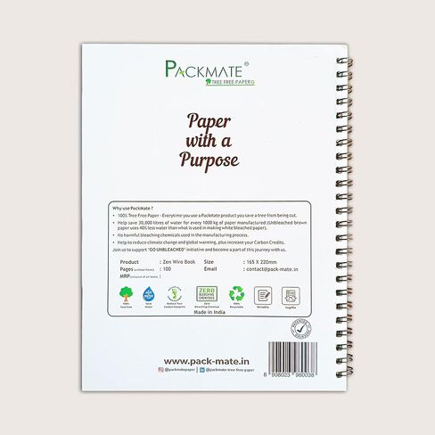 Packmate Zentangle Art, Owl Design, Spiral Notebook, (Pack of 3), Unbleached Chemical free Recycled Paper, Sustainable Product in Saudi Arabia