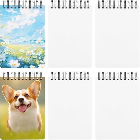 Framendino, 6 Pack Sublimation Notebook Blanks Top Spiral Note Books Blank Page A6 Small Pocket Notepad for Home Office (5.75 x 4 in) in Saudi Arabia
