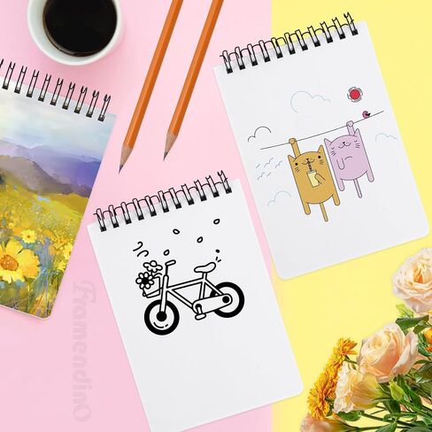 Framendino, 6 Pack Sublimation Notebook Blanks Top Spiral Note Books Blank Page A6 Small Pocket Notepad for Home Office (5.75 x 4 in) in Saudi Arabia