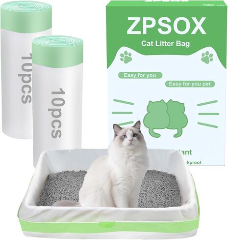 20 عدد 36 "× 18" Cat Box Box Liners Bag XL Extra Large ، 2 Rolls Draphstring String Fasts ، Liner Strice Strice Pan Liner in Kuwait