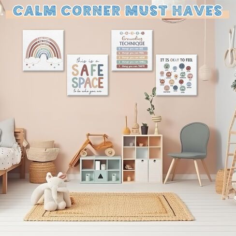 Maitys 4 Pack Hawd Down Corner Canvas Wall Decor Clarming Clamming Claming Poher Poter Planting Framing Wall Art Supplies Stably Attract in Saudi Arabia