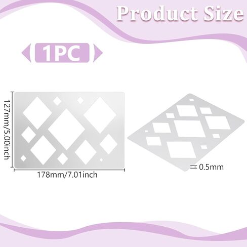 UNICRAFTALE Mix Shape Metal Stencil Cutouts Cutting Stencils Triangle Round Polygon Template Stainless Steel Reusable Stencils Decorative Embossing Drawing for Bracelets Earrings Making Jewelry Craft in Saudi Arabia