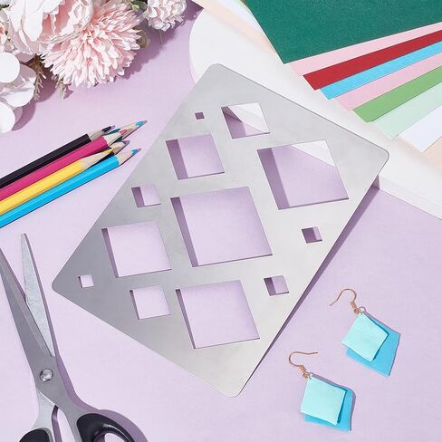 UNICRAFTALE Mix Shape Metal Stencil Cutouts Cutting Stencils Triangle Round Polygon Template Stainless Steel Reusable Stencils Decorative Embossing Drawing for Bracelets Earrings Making Jewelry Craft in Saudi Arabia
