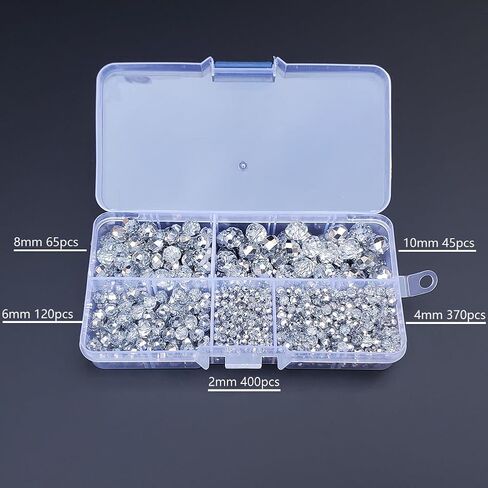 Peacock Green Rondelle Glass Beads for Jewelry Making, Faceted Briolette Crytal Spacer Beads for Bracelet Necklace Earring (2mm 4mm 6mm 8mm 10mm Mixed Sizes, 1000pcs) in Kuwait