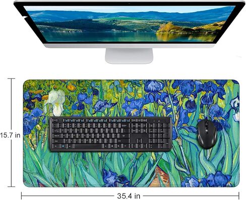 حصيرة المكتب Vintage William Morris Tree of Life Desk Desk Pad Mouse Mousepad ممتدة XXL لوحة المفاتيح 35.4 × 15.7 in Saudi Arabia
