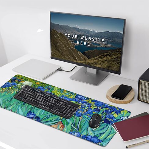 حصيرة المكتب Vintage William Morris Tree of Life Desk Desk Pad Mouse Mousepad ممتدة XXL لوحة المفاتيح 35.4 × 15.7 in Saudi Arabia