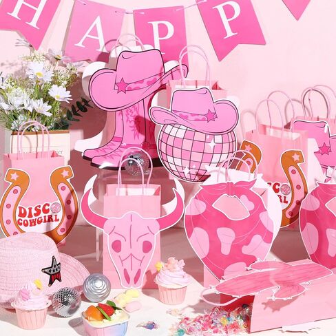 Mooliwe 24 Pcs Cowboy Cowgirl Boots Centerpiece Bags Western Theme Party Decorations Favors Wild West Gift Bag Cowboy Boot Hat Bachelorette Baby Shower Last Rodeo Birthday Party Supplies in Saudi Arabia
