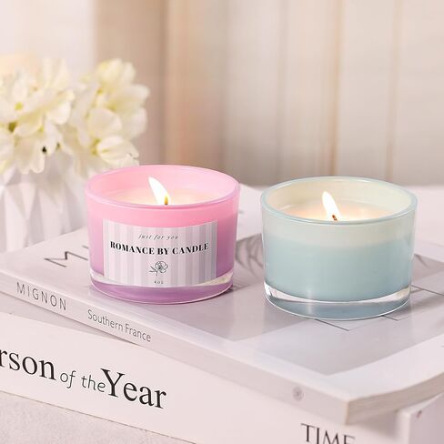REISEN 12 PCS Assorted-Color Candle Jars for Making Candles, 4 OZ Glass Jars with Bamboo Lids and Sticky Warning Labels, Candle Containers for DIY Gifts, Candle Making Supplies in Kuwait