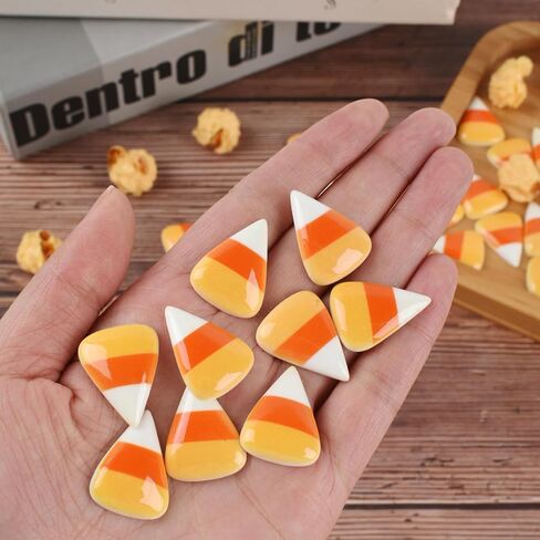Corn Flatback Resin Charms, 40 Pcs Cute Candy Corn Flatback Embellishments for Easter Halloween Phone Cases Hair Clips DIY Crafts Accessories in Saudi Arabia