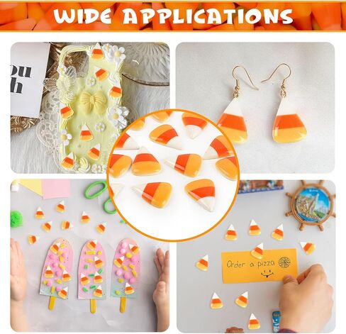 Corn Flatback Resin Charms, 40 Pcs Cute Candy Corn Flatback Embellishments for Easter Halloween Phone Cases Hair Clips DIY Crafts Accessories in Saudi Arabia