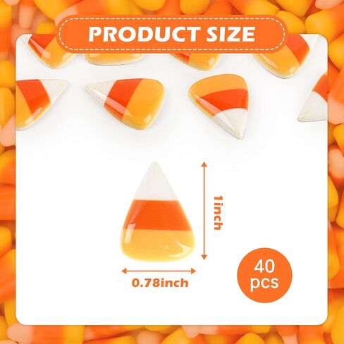 Corn Flatback Resin Charms, 40 Pcs Cute Candy Corn Flatback Embellishments for Easter Halloween Phone Cases Hair Clips DIY Crafts Accessories in Saudi Arabia