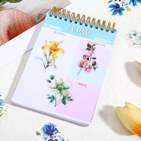 100 PCS Flower Scrapbook Stickers ، Pre Cut Scrapbooks Sticks Natural Flower Stickers للمجلة اللصقات المائية المائية. in Kuwait