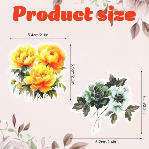 100 PCS Flower Scrapbook Stickers ، Pre Cut Scrapbooks Sticks Natural Flower Stickers للمجلة اللصقات المائية المائية. in Kuwait