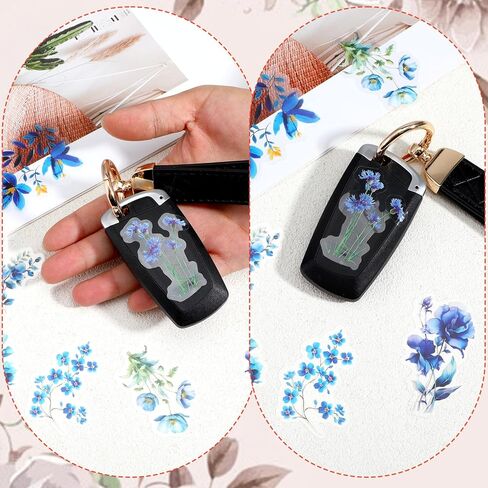 100 PCS Flower Scrapbook Stickers ، Pre Cut Scrapbooks Sticks Natural Flower Stickers للمجلة اللصقات المائية المائية. in Kuwait
