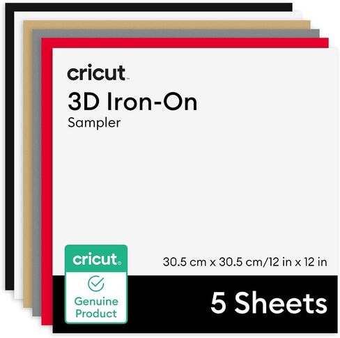 CRICUT 3 -D IRON -ON - SAMPLER BOLD 5FT ، 12 بوصة × 12 خطوة (5 عدد) - HTV نقل الحرارة فينيل in Saudi Arabia