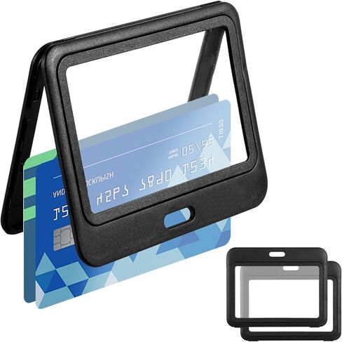 3 Pack Horizontal Id Badge Holder, Double-Sided Transparent Windows Horizontal Hard Black Plastic Case Waterproof Card Holder, Waterproof Name Tags Holders for Proximity Key Card Office School in Saudi Arabia