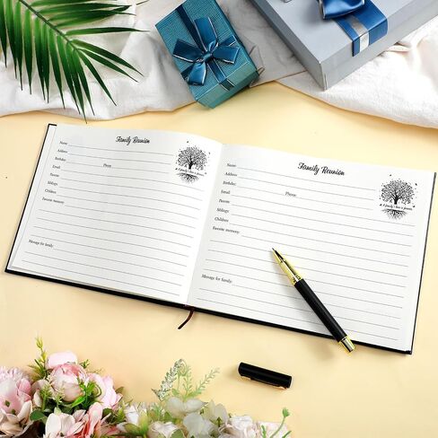 Patelai Family Reunion Party Favors Decorations Family Reunion Guest Book Sign in Good Tree Guest Book Gathering Decorations with Pen, 112 Pages(Trendy) in Saudi Arabia