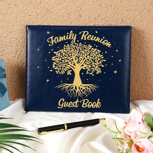 Patelai Family Reunion Party Favors Decorations Family Reunion Guest Book Sign in Good Tree Guest Book Gathering Decorations with Pen, 112 Pages(Trendy) in Saudi Arabia