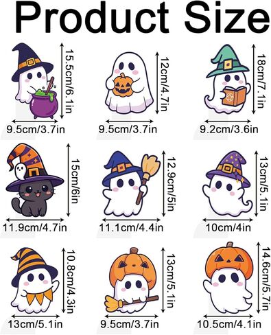 9pcs Halloween Ghost Honeycomb Centerps ، زخارف طاولة لطيفة مع أشباح اليقطين الساحرة والمكنسة in Kuwait