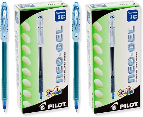 Pilot Neo -Gel Roller Ball Ats ، الحبر الأزرق ، النقطة الجميلة ، 12 Count (14002) - 2 Pack in Saudi Arabia