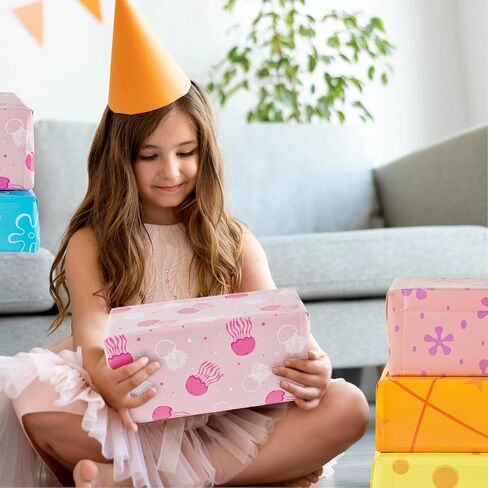 JARTHENAAMCS 12 ورقة الرسوم المتحركة الورق الإسفنج الورق الأصفر ديكور حفلة الكرتون - لا لفة - فقاعة الزهور تحت ورق الهدايا البحرية مطوية مسطحة لعيد ميلاد DIY ، 19.7 × 27.6 بوصة in Saudi Arabia