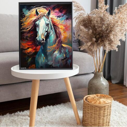 Wuivctr Paint by Numbers Horse للبالغين ، واللوحة الزيتية الأكريليك بأرقام أرقام للمبتدئين مع لوحة فنية للطلاء للطلاء للديكور المنزلي 16x20inch in Saudi Arabia