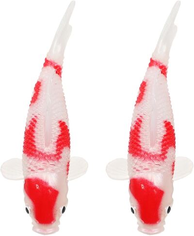 Toyvian 2pcs Mini Koi Fish Models Tank Decor Plastic Goldfish Toy for Home Garden Fish Tank Decoration in Saudi Arabia