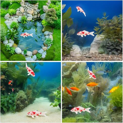 Toyvian 2pcs Mini Koi Fish Models Tank Decor Plastic Goldfish Toy for Home Garden Fish Tank Decoration in Saudi Arabia