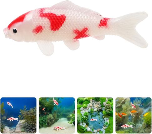 Toyvian 2pcs Mini Koi Fish Models Tank Decor Plastic Goldfish Toy for Home Garden Fish Tank Decoration in Saudi Arabia
