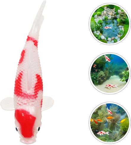 Toyvian 2pcs Mini Koi Fish Models Tank Decor Plastic Goldfish Toy for Home Garden Fish Tank Decoration in Saudi Arabia