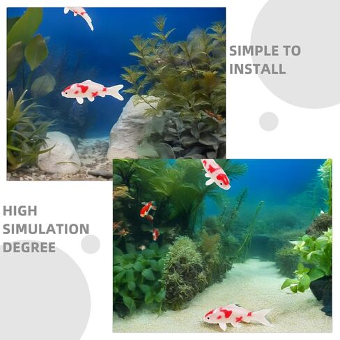 Toyvian 2pcs Mini Koi Fish Models Tank Decor Plastic Goldfish Toy for Home Garden Fish Tank Decoration in Saudi Arabia