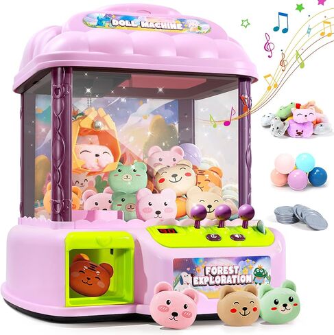 MIAOKE Large Claw Machine for Kids, Musical Electronic Arcade Game Console with Adjustable Sound, Christmas and Birthday Gift for Kids, Includes 30 Toys & 24 Game Coins & 20 Surprise Eggs in Kuwait