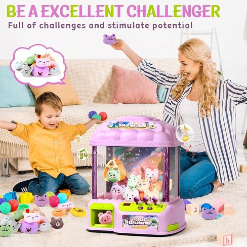 MIAOKE Large Claw Machine for Kids, Musical Electronic Arcade Game Console with Adjustable Sound, Christmas and Birthday Gift for Kids, Includes 30 Toys & 24 Game Coins & 20 Surprise Eggs in Kuwait