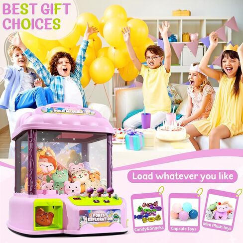 MIAOKE Large Claw Machine for Kids, Musical Electronic Arcade Game Console with Adjustable Sound, Christmas and Birthday Gift for Kids, Includes 30 Toys & 24 Game Coins & 20 Surprise Eggs in Kuwait