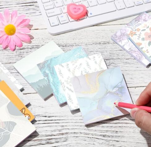 2 Pack Sticky Notes 3x3 Inches, Bright Cute Strong Sticking Power, Easy to Post for Home, Office, 80sheets/Pads, Brown Cowhide Skin in Saudi Arabia