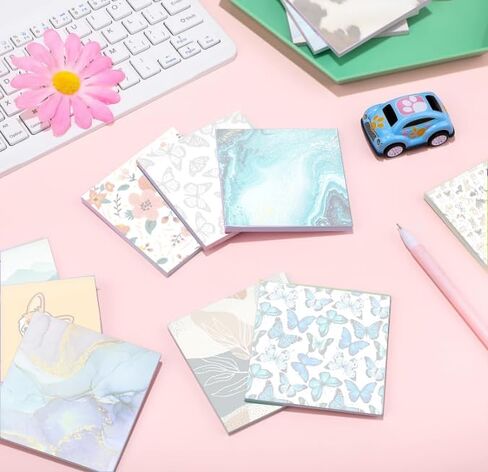 2 Pack Sticky Notes 3x3 Inches, Bright Cute Strong Sticking Power, Easy to Post for Home, Office, 80sheets/Pads, Brown Cowhide Skin in Saudi Arabia
