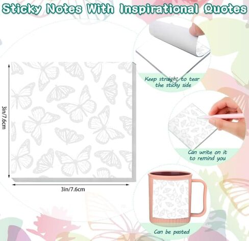 2 Pack Sticky Notes 3x3 Inches, Bright Cute Strong Sticking Power, Easy to Post for Home, Office, 80sheets/Pads, Brown Cowhide Skin in Saudi Arabia