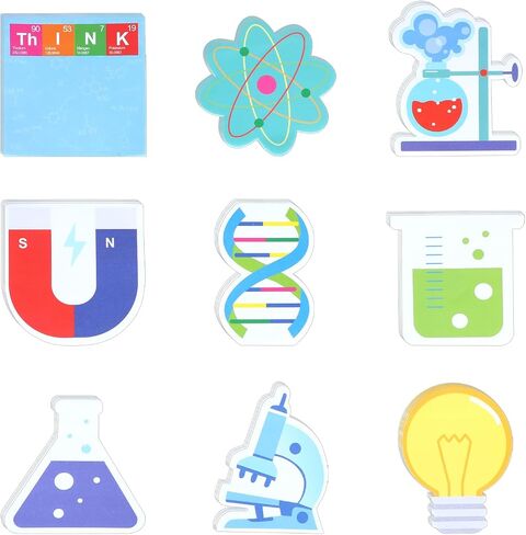 18 Pack Funny Science Sticky Notes, Cute Chemistry Note Pad Essentials Teacher Student Gifts Stationary Sticky Notepad Self Stick Memo Novelty Laboratory Notes for Lab School Supplies in Saudi Arabia
