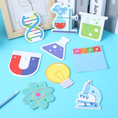 18 Pack Funny Science Sticky Notes, Cute Chemistry Note Pad Essentials Teacher Student Gifts Stationary Sticky Notepad Self Stick Memo Novelty Laboratory Notes for Lab School Supplies in Saudi Arabia