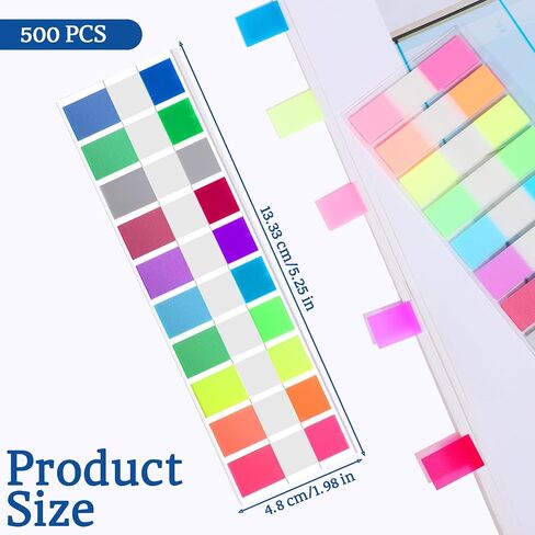 500 pcs علامات تبويب لزجة شفافة صفحة علامة كتاب ملاحظات لزجة فهرس علامة تبويب علامة ملصقات ملصقات ملصق in Saudi Arabia