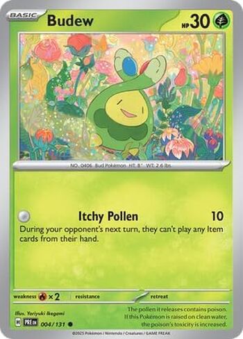Pokemon - Budew 004/131 - Evolutions Prismatic - Baby Pokemon - بطاقة واحدة in Saudi Arabia