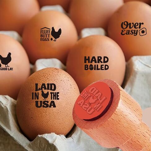 AHANDMAKER 5 Styles Egg Stamps Newly Hatched Chick Pattern Egg Stamp, Mini Wooden Egg Stamp, Unique Designs Egg Drawing Stamps for Egg Famers and Owners, Scrapbooking Card Making Planner Decal in Saudi Arabia