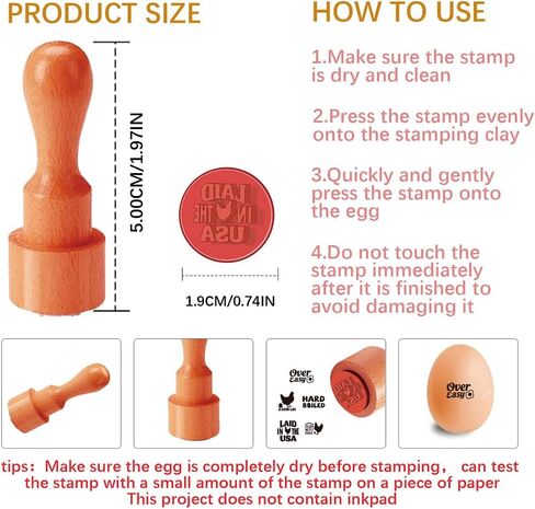 AHANDMAKER 5 Styles Egg Stamps Newly Hatched Chick Pattern Egg Stamp, Mini Wooden Egg Stamp, Unique Designs Egg Drawing Stamps for Egg Famers and Owners, Scrapbooking Card Making Planner Decal in Saudi Arabia