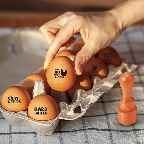 AHANDMAKER 5 Styles Egg Stamps Newly Hatched Chick Pattern Egg Stamp, Mini Wooden Egg Stamp, Unique Designs Egg Drawing Stamps for Egg Famers and Owners, Scrapbooking Card Making Planner Decal in Saudi Arabia