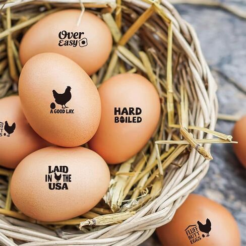 AHANDMAKER 5 Styles Egg Stamps Newly Hatched Chick Pattern Egg Stamp, Mini Wooden Egg Stamp, Unique Designs Egg Drawing Stamps for Egg Famers and Owners, Scrapbooking Card Making Planner Decal in Saudi Arabia
