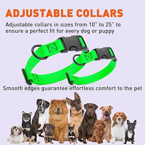 Dogline Biothane Waterproof Dog Collar with Quick Release Buckle Strong Coated Nylon Webbing with Odor- Proof for Easy Care Easy to Clean Fits Small Medium Large Dogs, Lime Green 1" W 15-25" L in Saudi Arabia